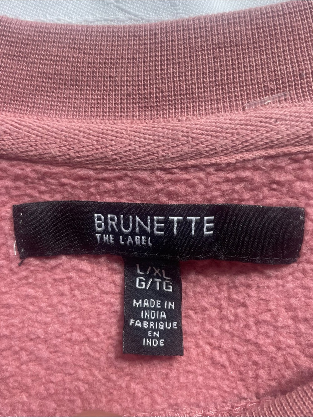 Brunette The Label Crewneck Sweatshirt Dusty Pink Graphic Pullover L/XL - Picture 4 of 8